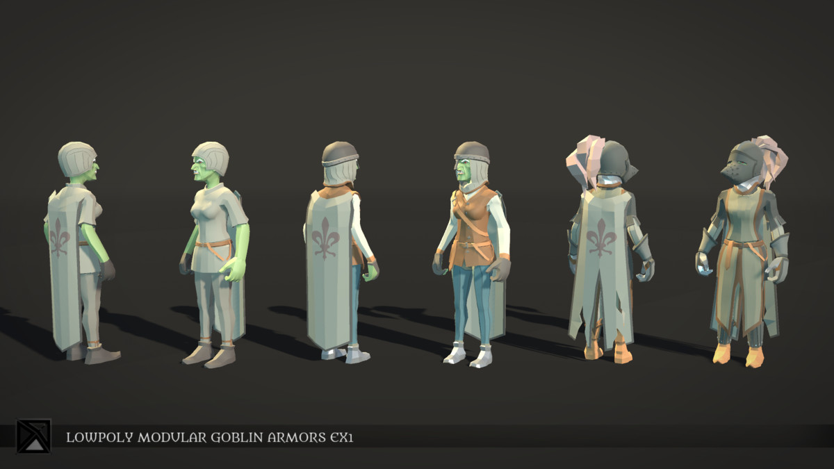 Low Poly Goblins Modular Armors Ex1 - LOWPOLY MEDIEVAL FANTASY SERIES