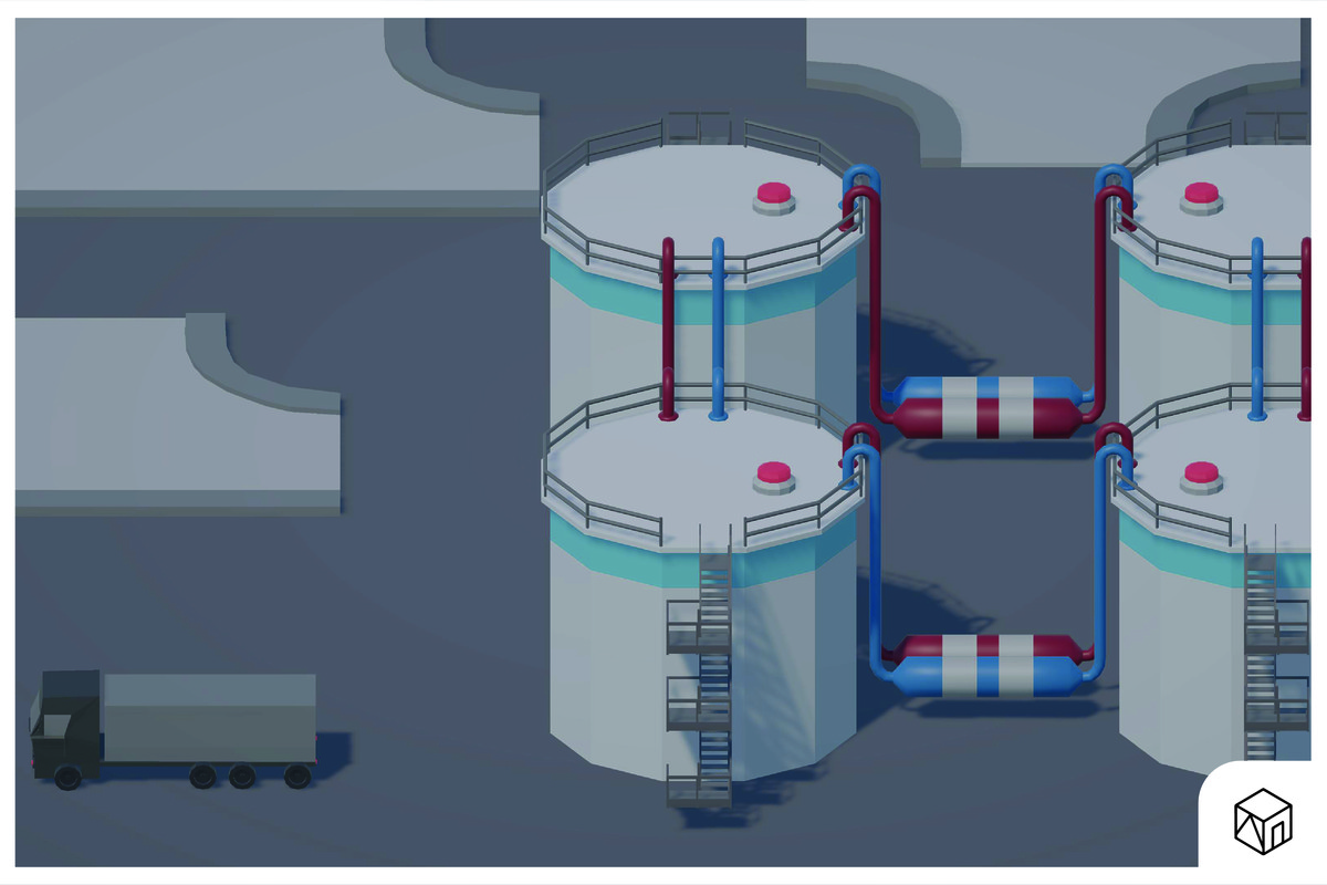 3D Low Poly Industrial Kitbash