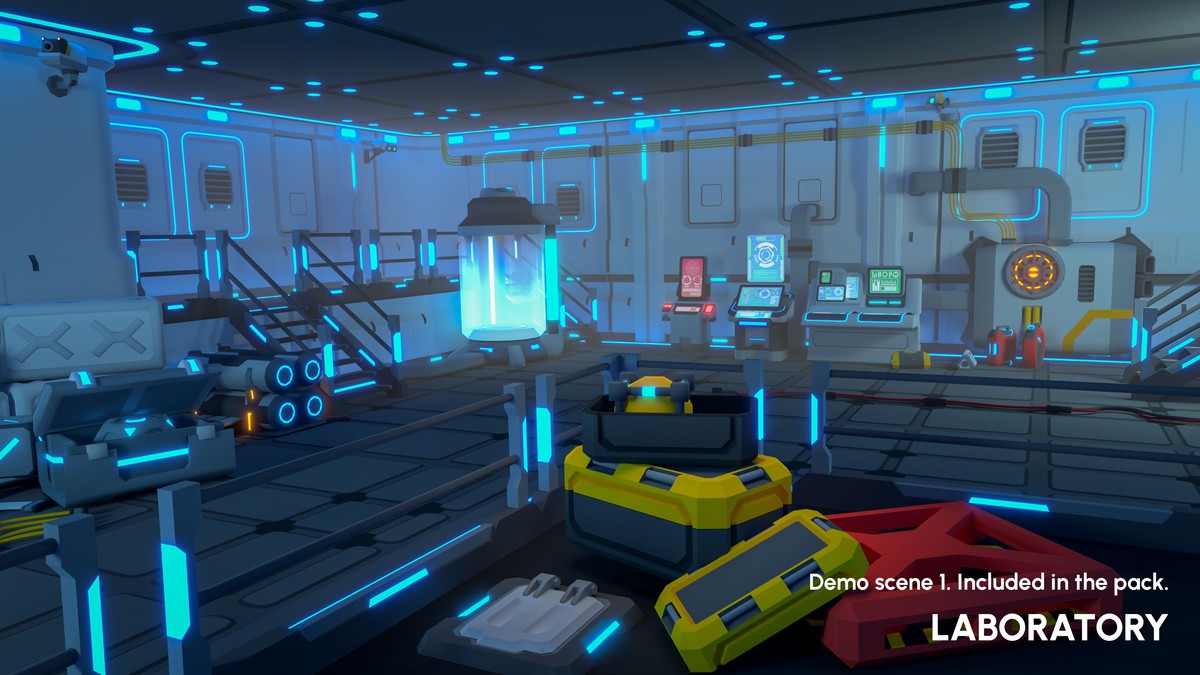 Sci-Fi Props - Low Poly 3D Models Pack