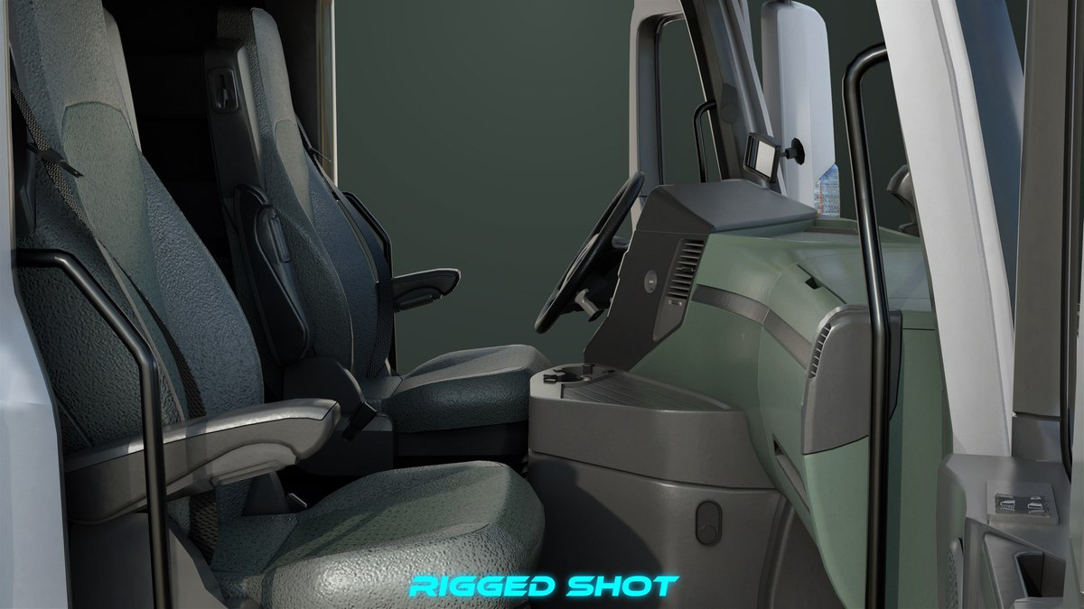 Heavy Truck Chassis 03 With Interior URP HDRP Textures