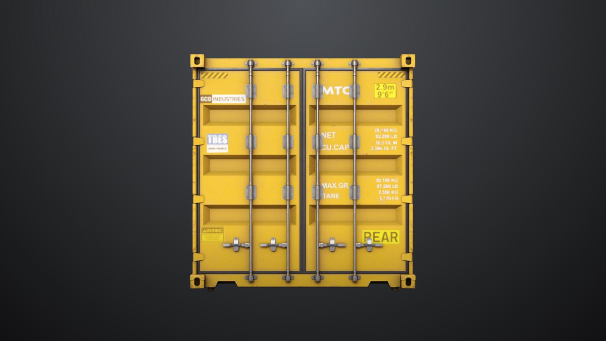 5 Cargo Container 20ft Single Mat URP HDRP Textures