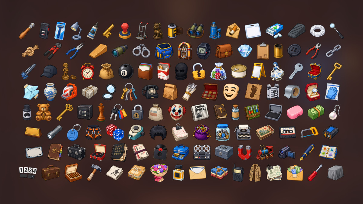Crime Investigation Heist Evidence Burglary Detective Icons Pack