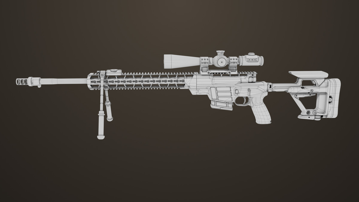 Sniper Rifle 04 Black URP HDRP Textures