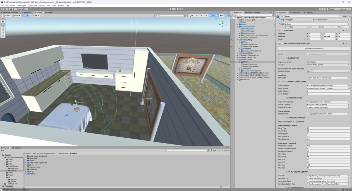 Narrative Interactable Kit - Interactive Object Framework