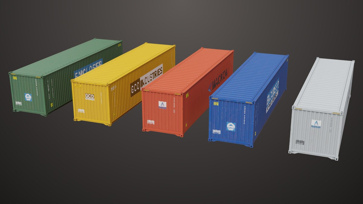 5 Cargo Container Single Mat URP HDRP Textures