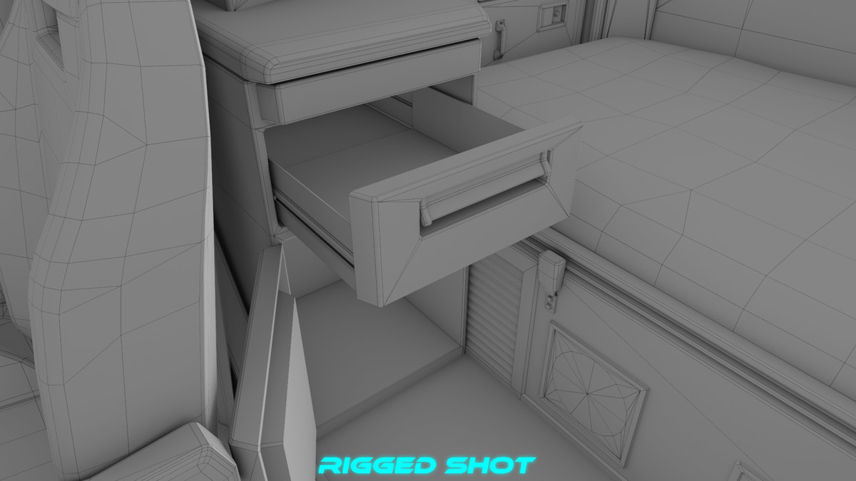 Heavy Truck Chassis 05 White Interior URP HDRP Textures