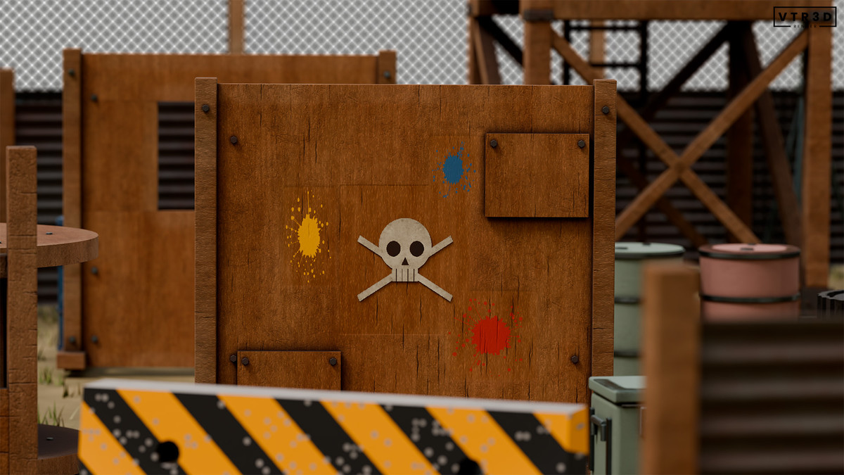 Paintball Field Modular Pack - 74 Textured Environment Assets