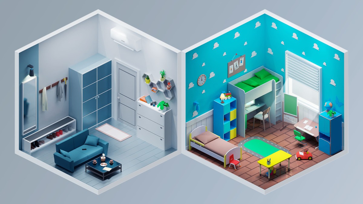 Interior 2 - Low Poly 3D Models Pack