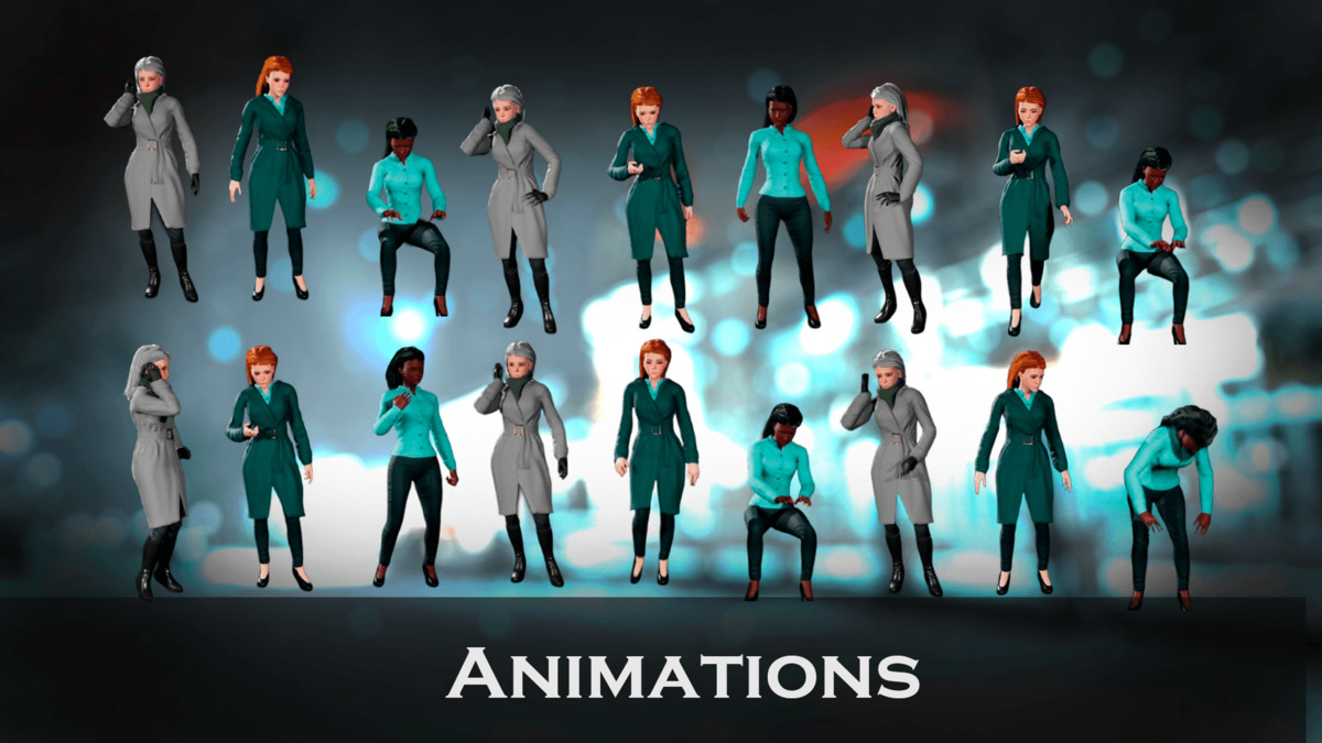 Office Winter Woman – Modular Game Character