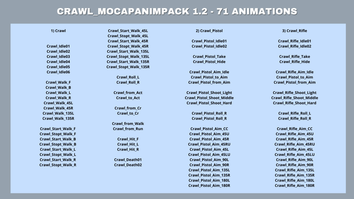 Crawl_MocapAnimPack 1.2