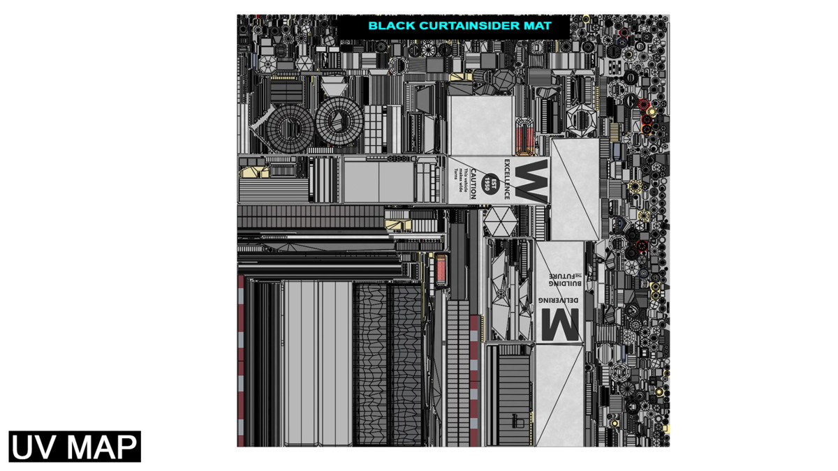 Curtainsider Trailer 4 Variant Collection URP HDRP Textures