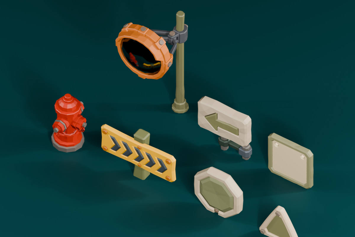 Stylized Traffic & Roadside Props