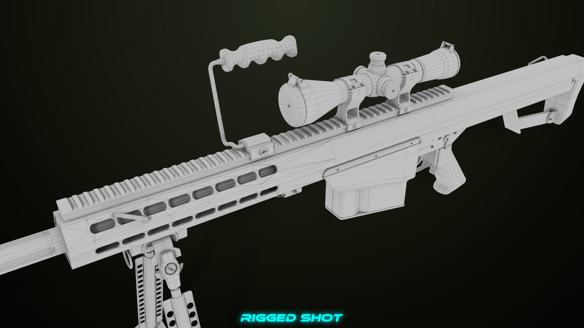 Sniper Rifle 02 Black and Sandal Single Map URP HDRP