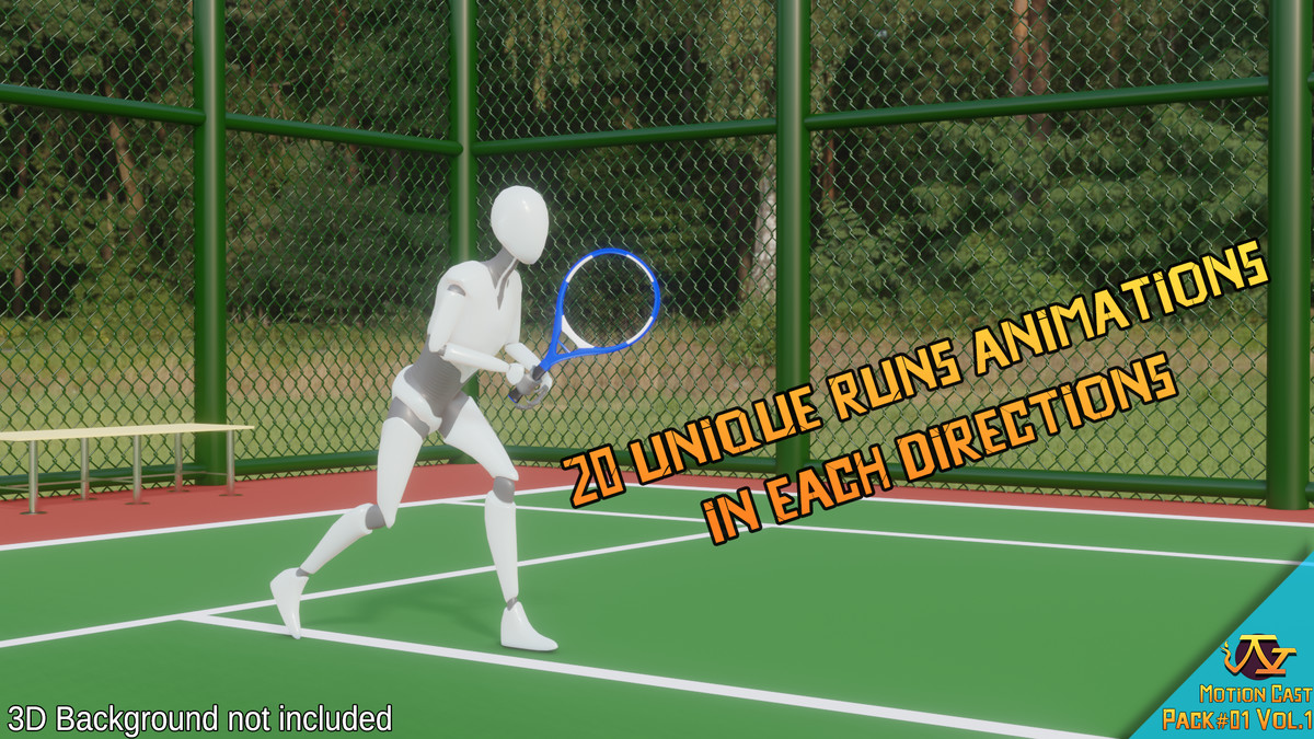 Tenniswoman animations (Motion Cast#01 Vol.1)