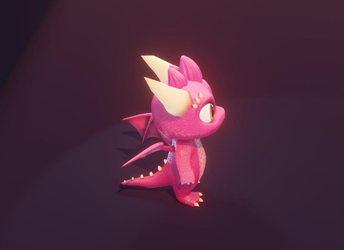 Cartoon Pink Baby Dragon 3D Character With 5 Music Tracks & 36 Sound Effects