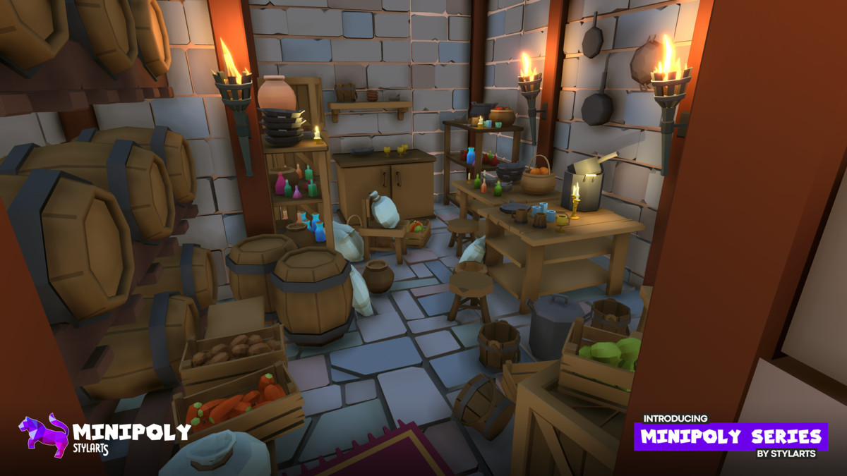 Minipoly Series - Fantasy Kingdom Interior ( Stylized Lowpoly Environment )