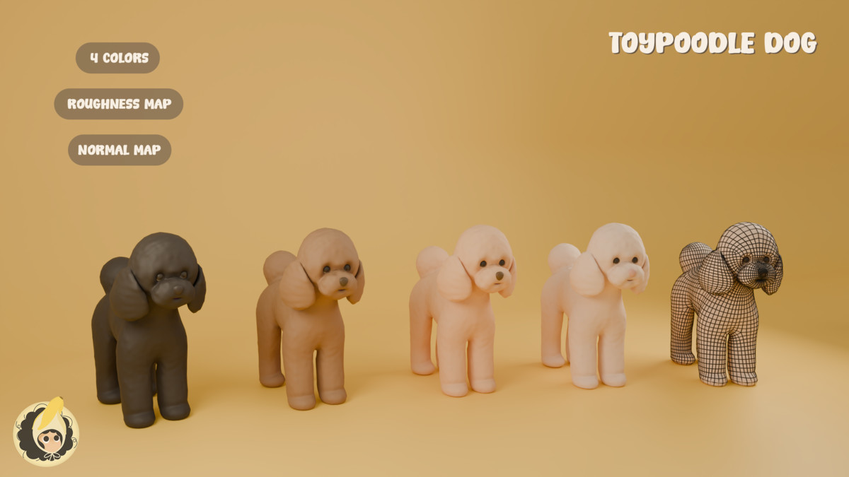 Animated Toy Poodle Dog