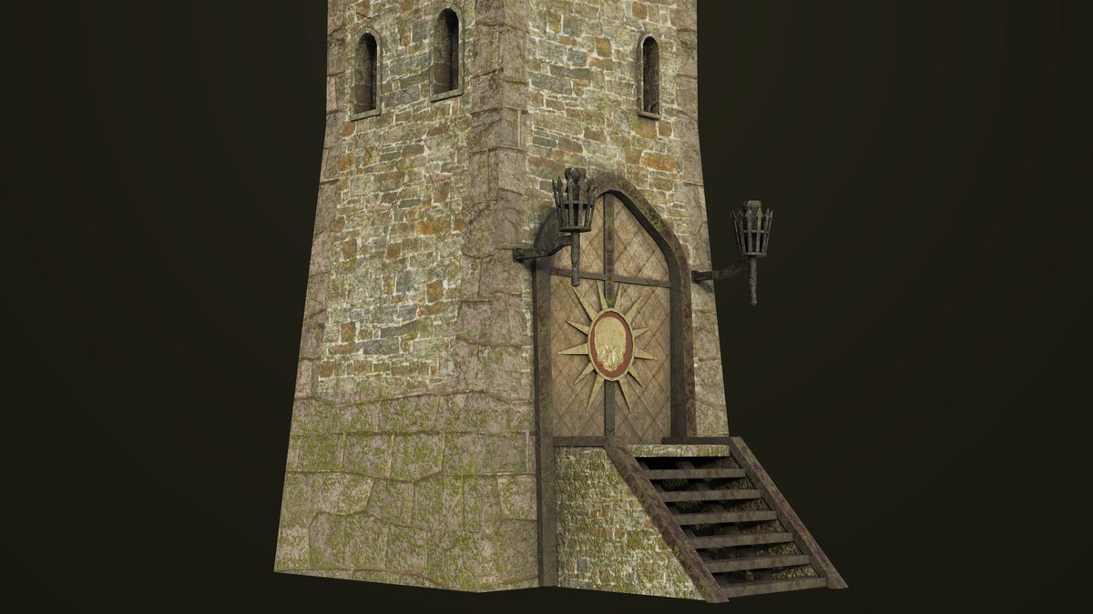Old Castle Watch Tower 01 URP HDRP Textures