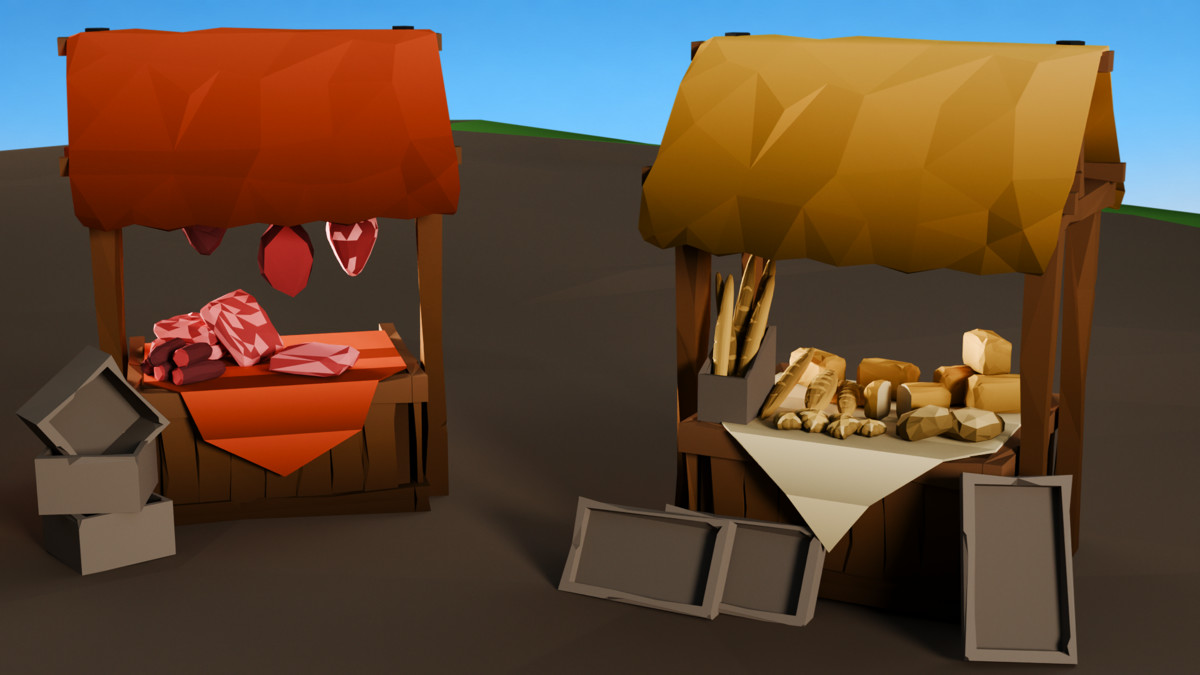 Medieval Market & Props Pack - Mini World Studio