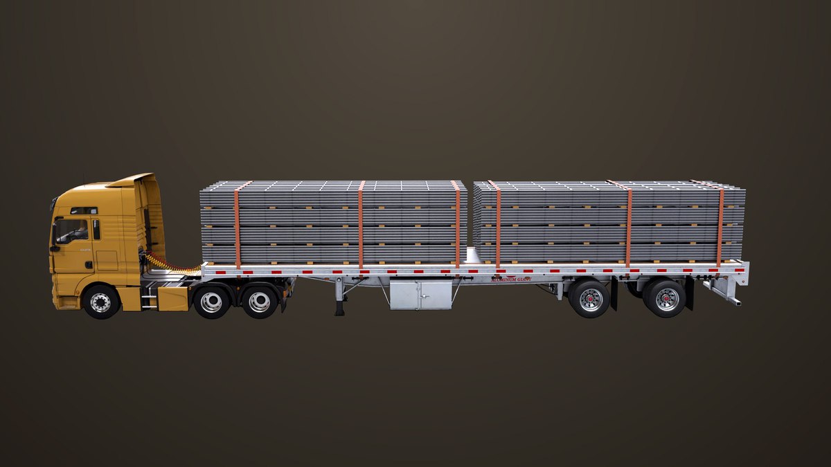 Heavy Truck 04 Flatbed Load Trailer URP HDRP Textures