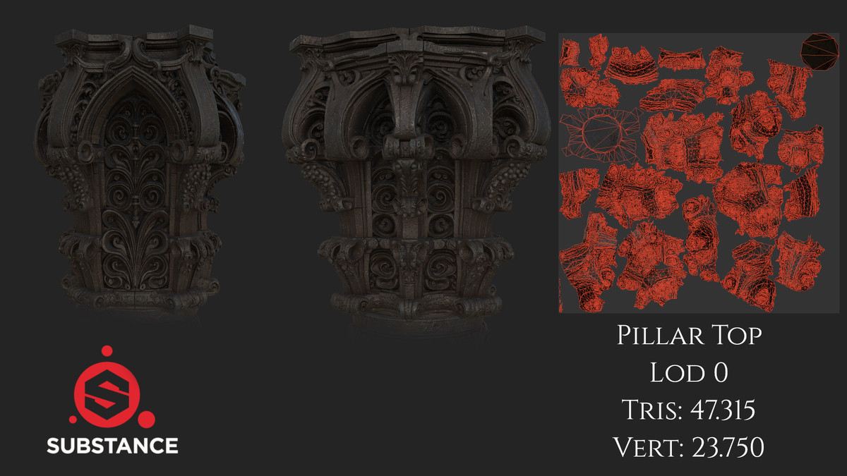 Massive Dark Fantasy Pillar / Column