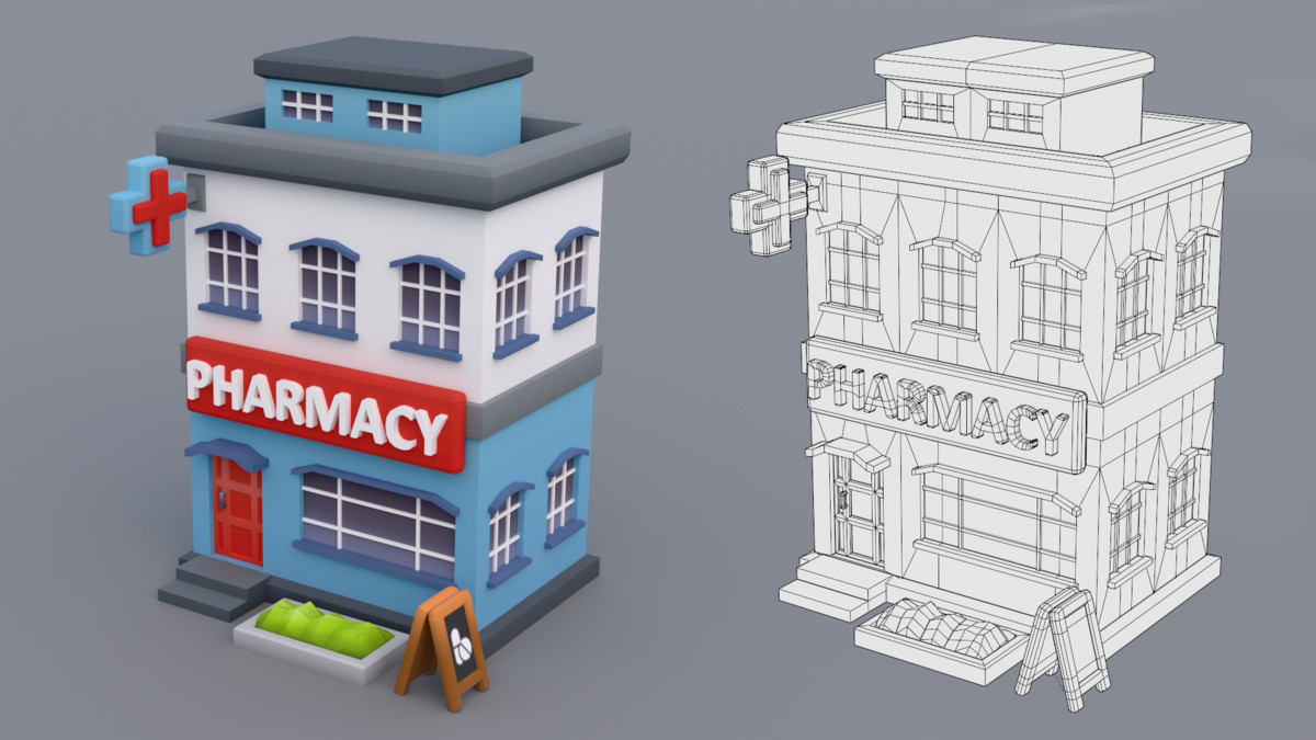 30 Low-Poly Urban Buildings Collection