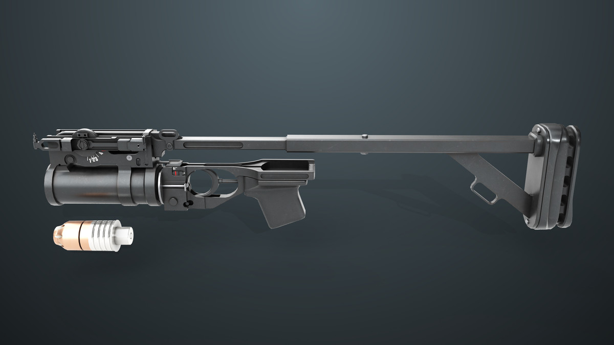 Grenade Launcher 03 Standalone Black URP HDRP Textures