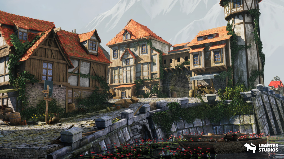 Medieval Lakeside Town