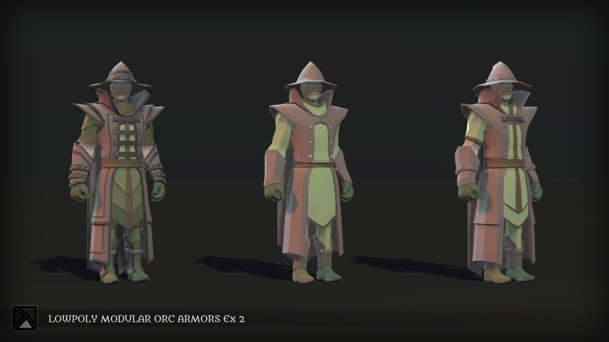 Low Poly Orcs Modular Armors Ex2 - LOWPOLY MEDIEVAL FANTASY SERIES