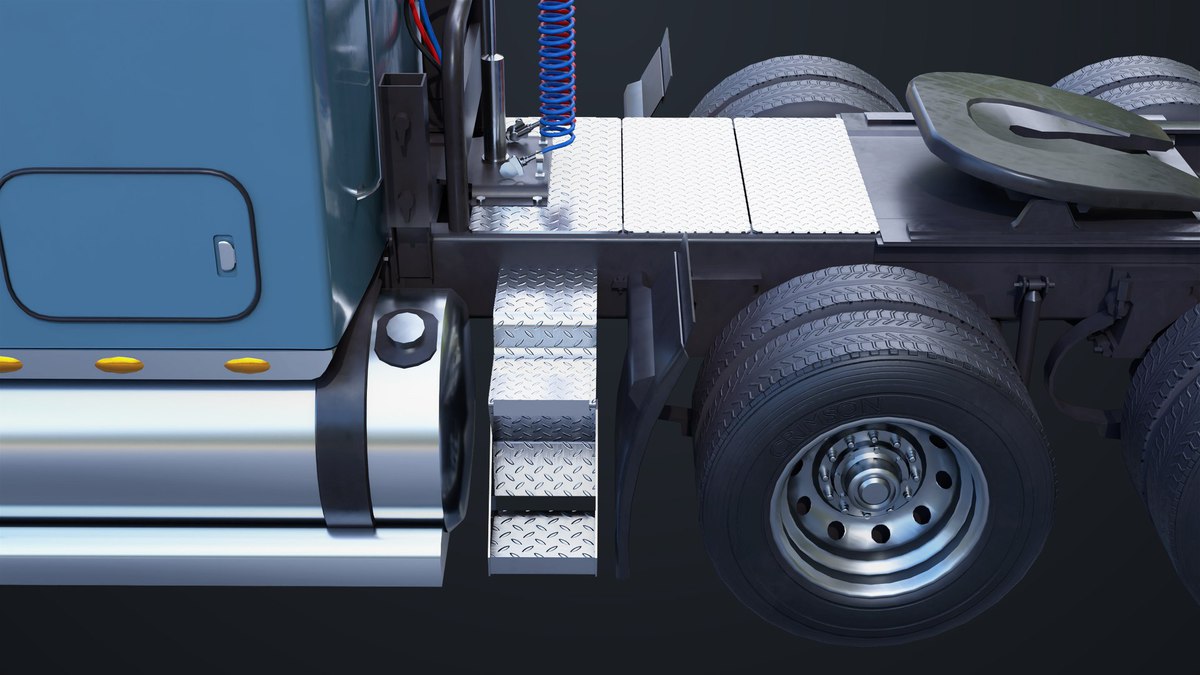 Heavy Truck Chassis 07 Cyan and Grey URP HDRP Textures