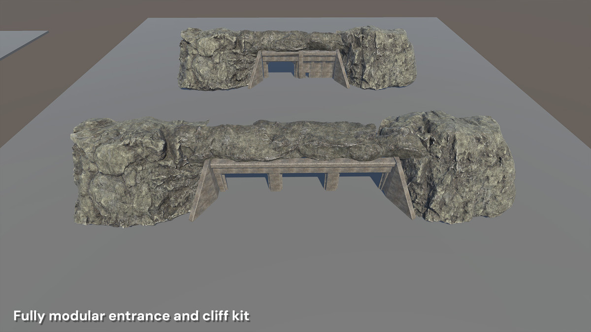 WW2 & Cold War Modular Military Bunker Entrance, Tunnel and Checkpoint