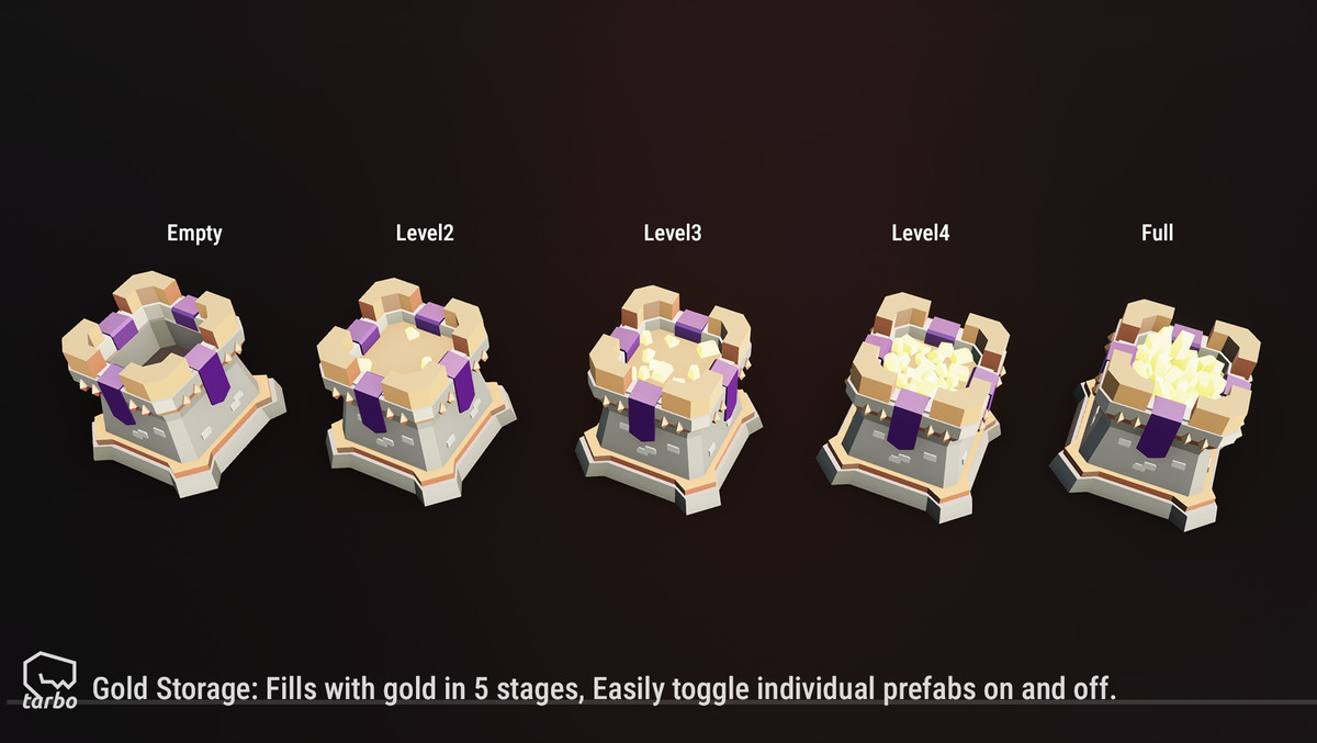 Tower Defense Mining & Walls Pack - Low Poly 3D Art