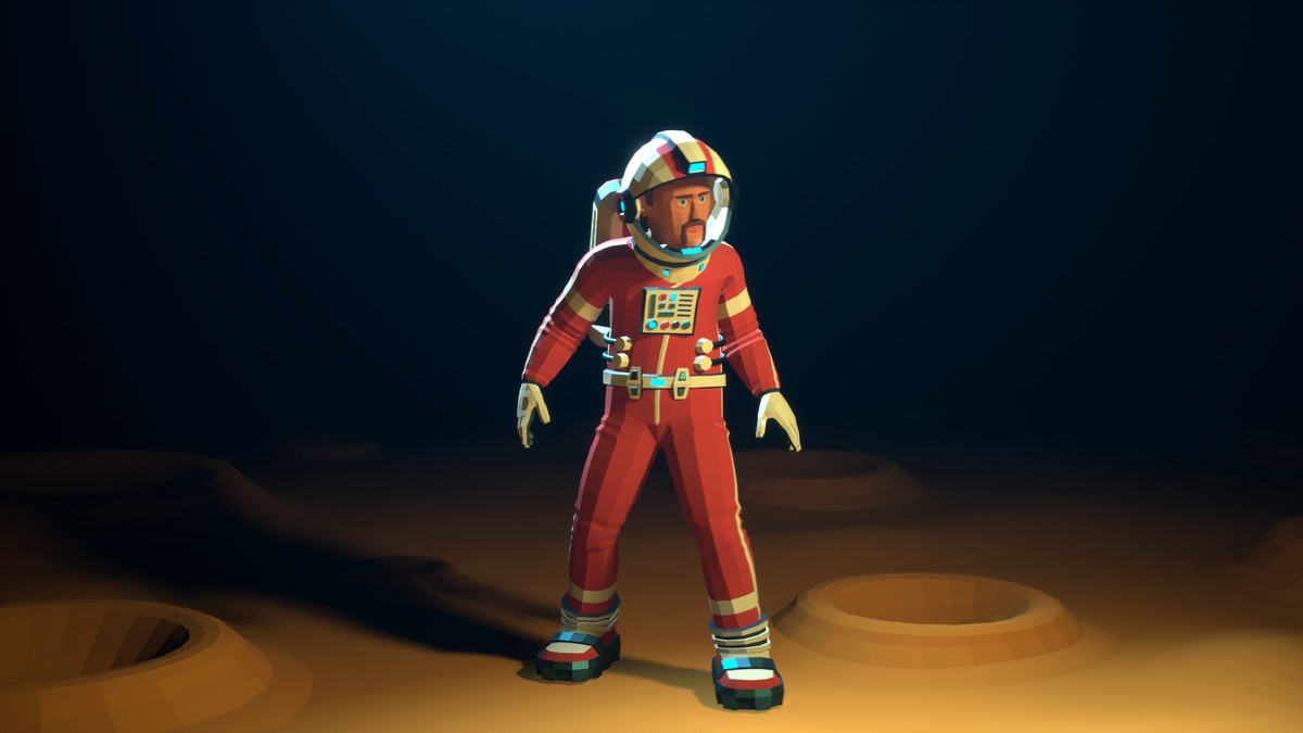 Astronaut modular low-poly stylized