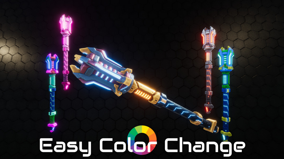 Mace fantasy sci-fi weapon with Effects