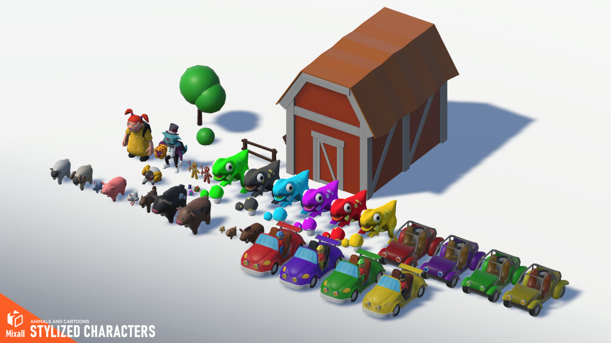 Stylized characters - animals and cartoons
