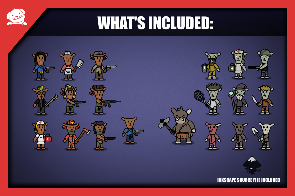 2D Cartoon Zombie Characters Pack