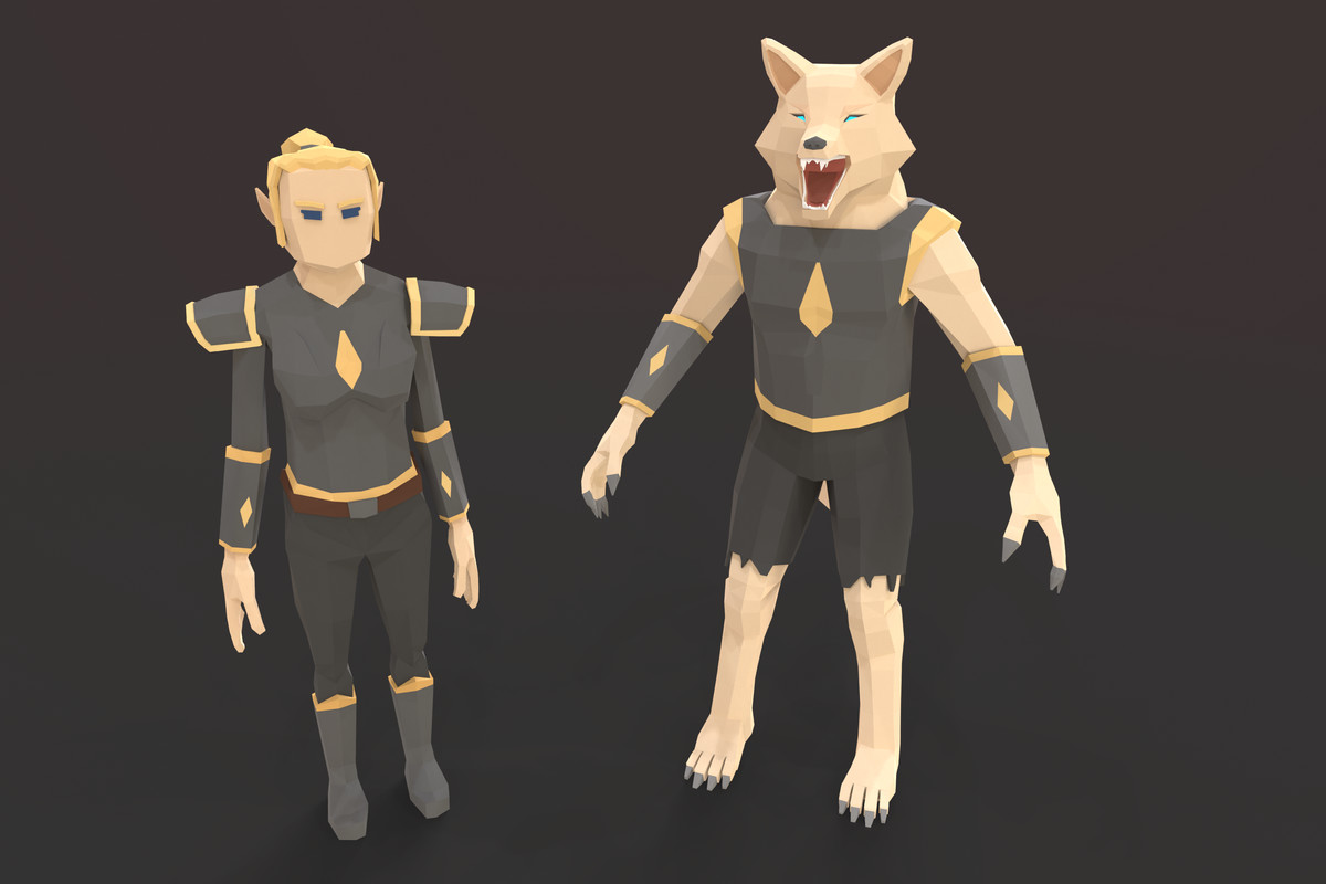 Low Poly Werewolf Pack