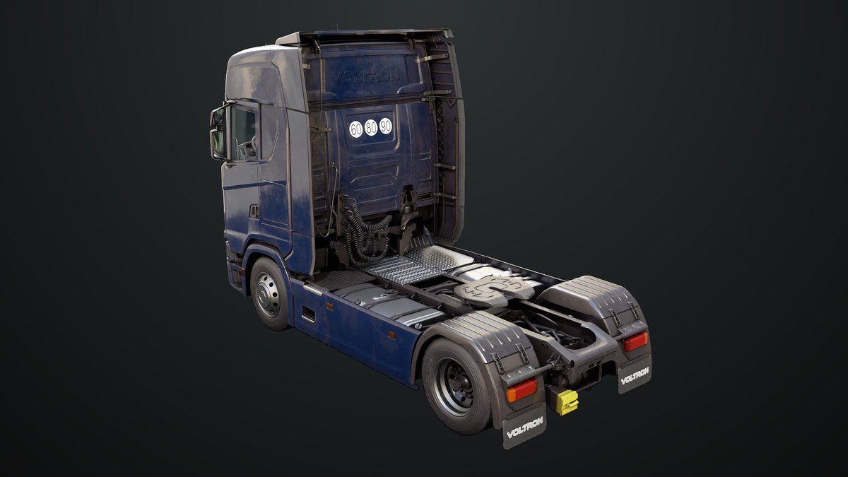 Heavy Truck Chassis 06 Interior Blue and Green URP HDRP Textures