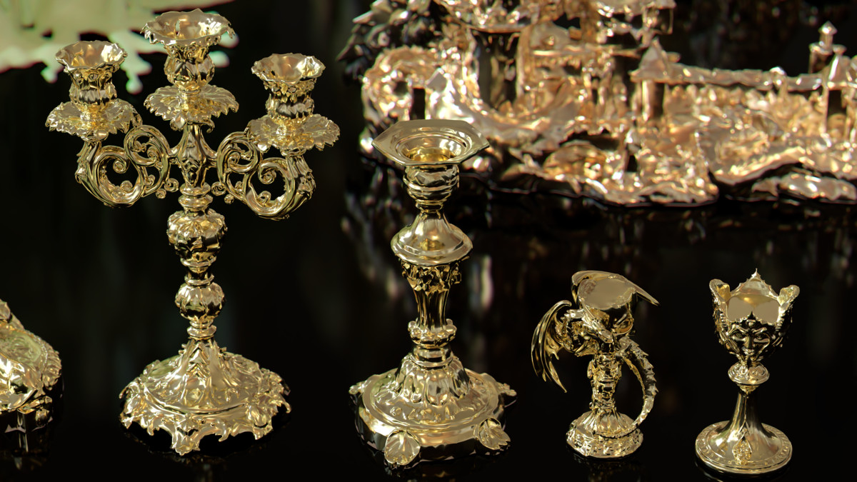 Ornate Candles, CandleHolders, and Wax Sculptures - 133 Models Set