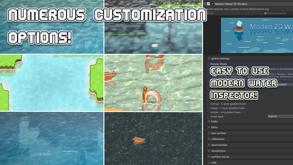 Modern 2D Water : 2/2.5D simulated URP water