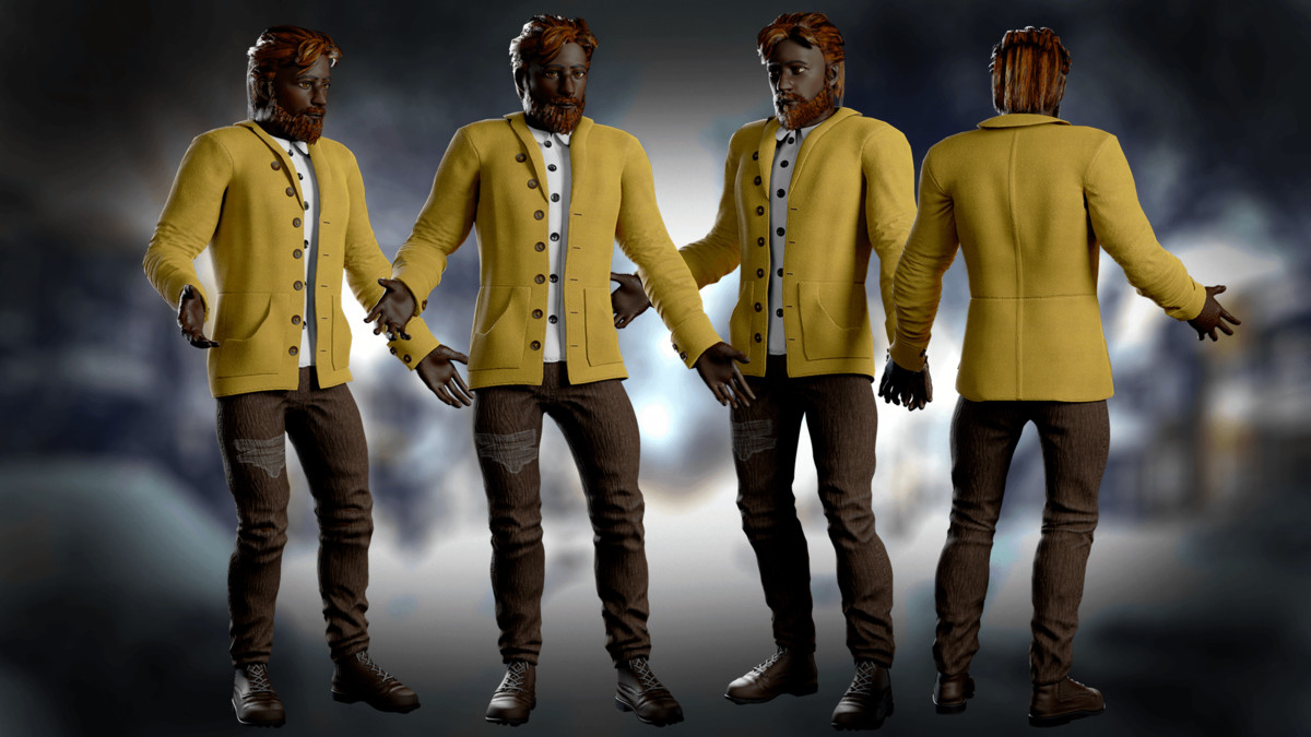 Office Winter Man – Modular Game Character
