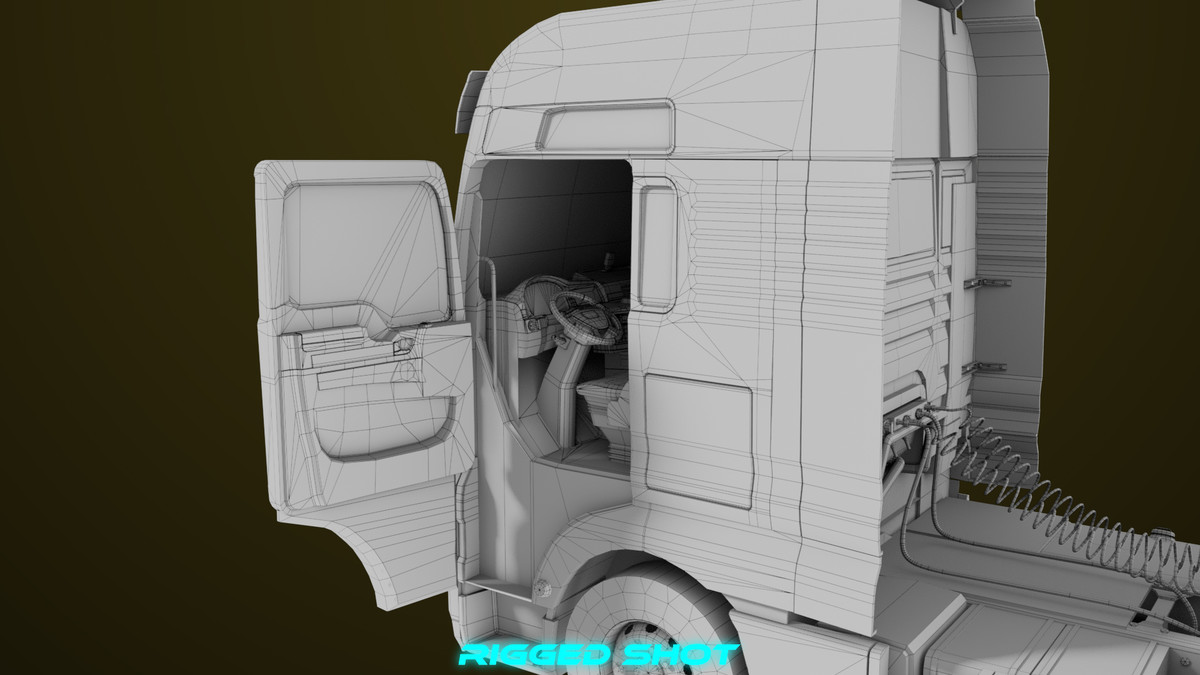 Heavy Truck 04 Flatbed Load Trailer URP HDRP Textures