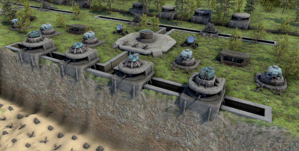 3D World War II Trenches Set