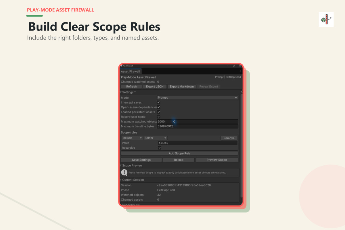 Play-Mode Asset Firewall