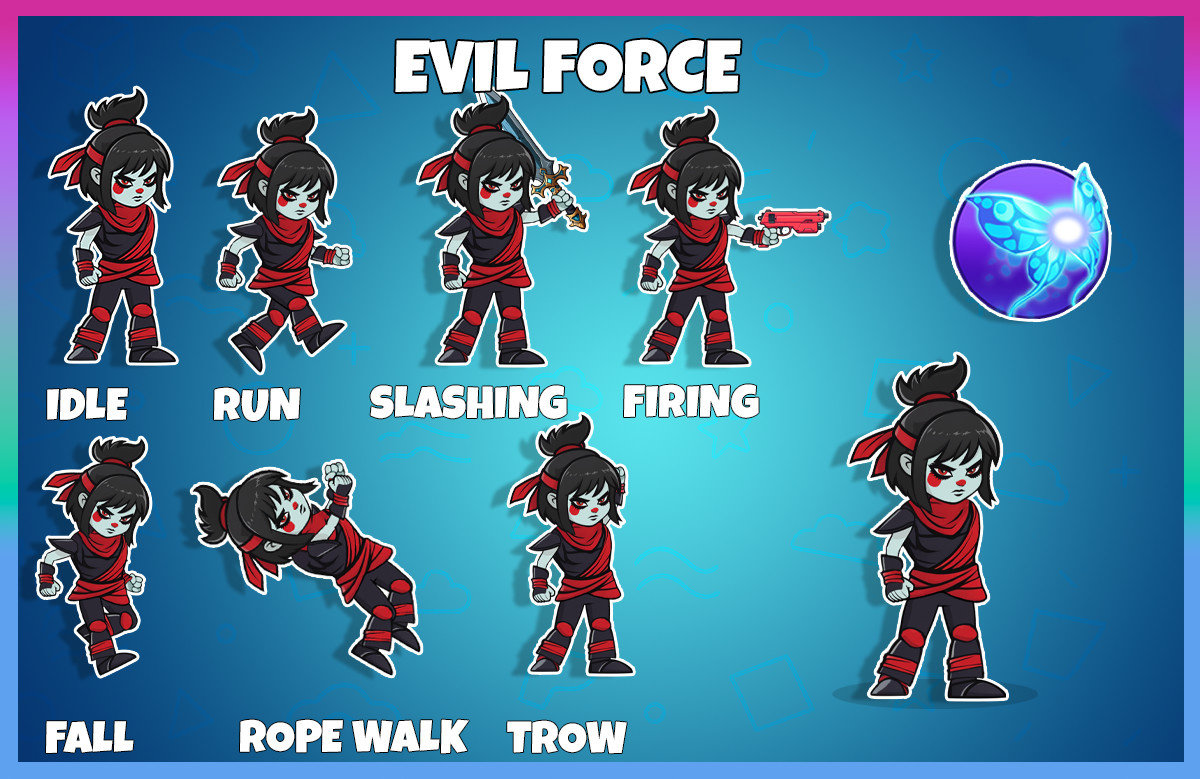 Evil Force 2D Animated Character