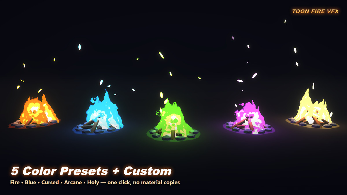 Toon Fire VFX Pack — 100 Stylized Fire Effects