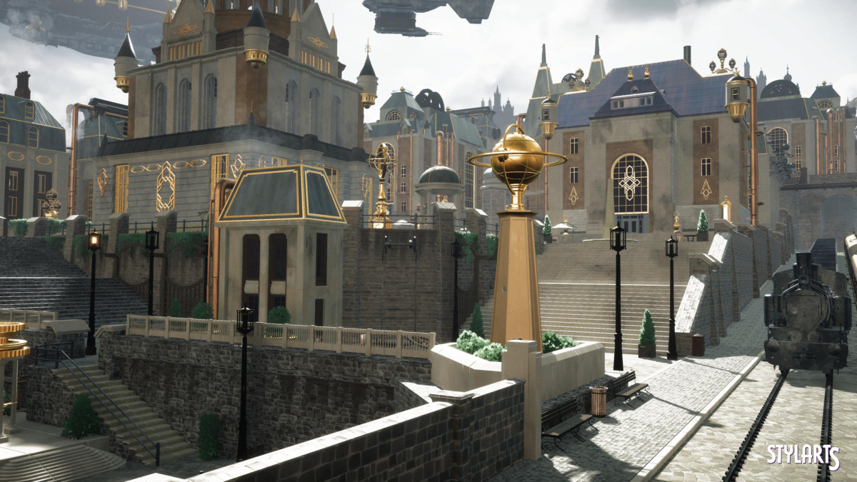 Stylized Steampunk City, image 4