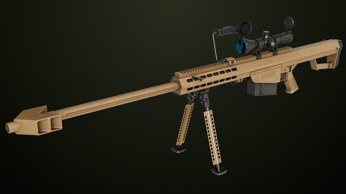 Sniper Rifle 02 Black and Sandal Single Map URP HDRP