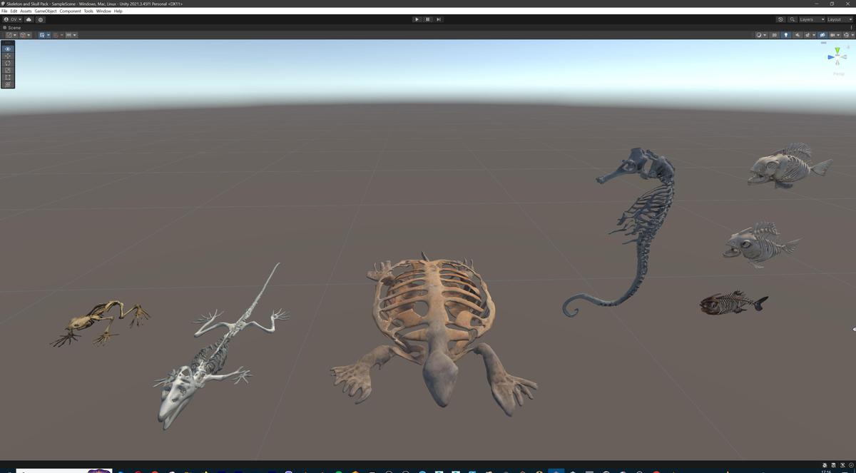 Ultimate Skeleton and Skull Pack. Game-ready low-poly assets