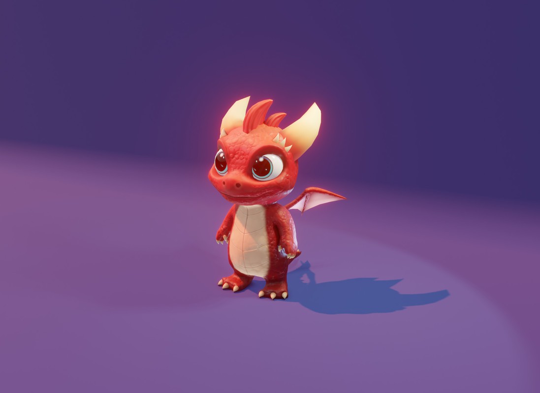 Cartoon Baby Dragons 3D Model with 5 Music Tracks & 36 Sound Effects